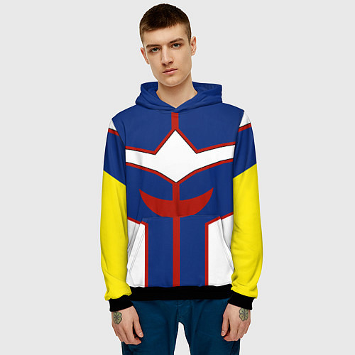 Мужская толстовка ALL MIGHT MY HERO ACADEMIA MHA МОЯ ГЕРОЙСКАЯ АКАДЕ / 3D-Черный – фото 3