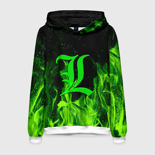 Мужская толстовка L letter flame / 3D-Белый – фото 1