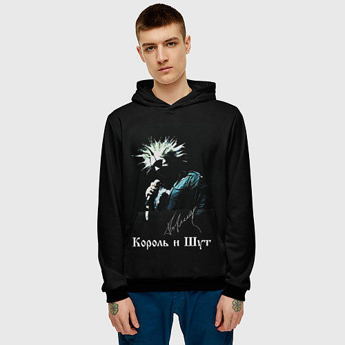 Мужская толстовка Король и Шут: автограф / 3D-Черный – фото 3