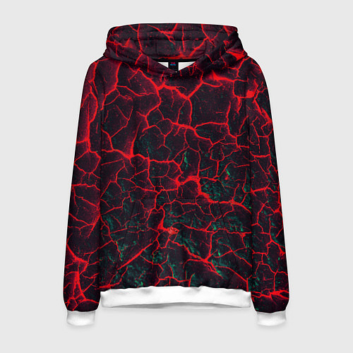 Мужская толстовка Молнии красные абстрактные / 3D-Белый – фото 1