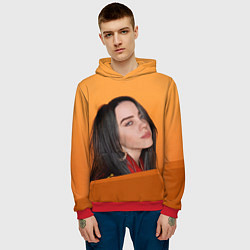 Толстовка-худи мужская BILLIE EILISH: Orange Mood, цвет: 3D-красный — фото 2