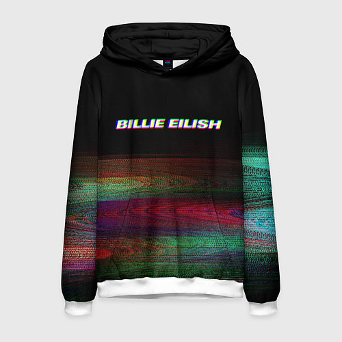 Мужская толстовка BILLIE EILISH: Black Glitch / 3D-Белый – фото 1