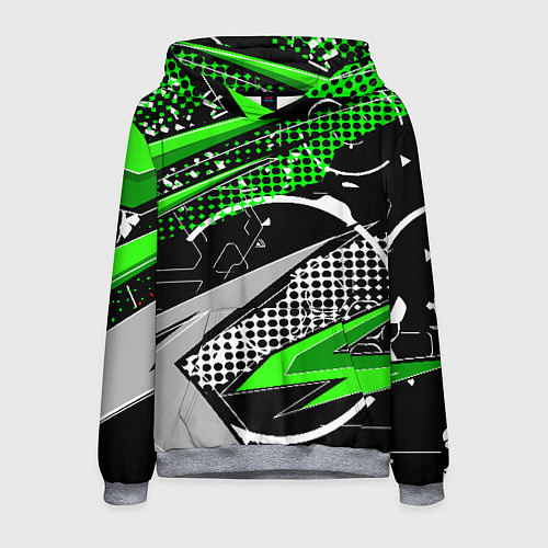 Мужская толстовка Black and green corners / 3D-Меланж – фото 1