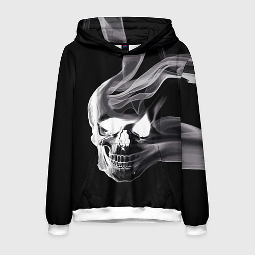 Мужская толстовка Wind - smoky skull / 3D-Белый – фото 1