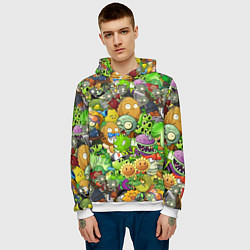 Толстовка-худи мужская PLANTS VS ZOMBIES, цвет: 3D-белый — фото 2