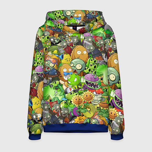 Мужская толстовка PLANTS VS ZOMBIES / 3D-Синий – фото 1