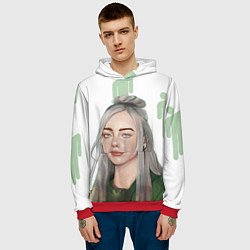 Толстовка-худи мужская Billie Eilish, цвет: 3D-красный — фото 2