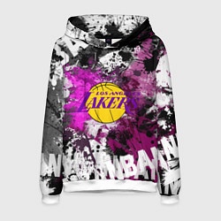 Толстовка-худи мужская Лос-Анджелес Лейкерс, Los Angeles Lakers, цвет: 3D-белый