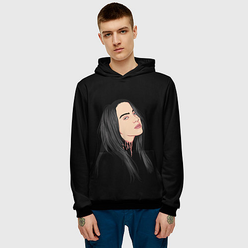 Мужская толстовка Billie Eilish: Black Style / 3D-Черный – фото 3