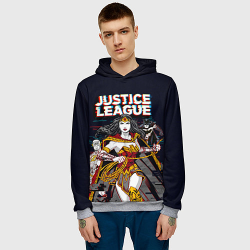 Мужская толстовка Justice League / 3D-Меланж – фото 3