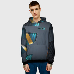 Толстовка-худи мужская Mass Effect N7, цвет: 3D-черный — фото 2