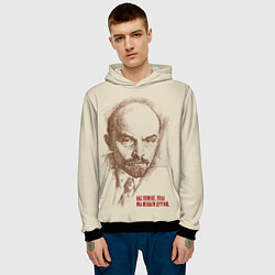 Толстовка-худи мужская Ленин, цвет: 3D-черный — фото 2