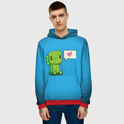 Толстовка-худи мужская MINECRAFT, цвет: 3D-красный — фото 2