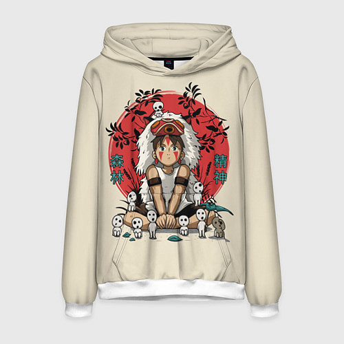 Мужская толстовка Princess Mononoke / 3D-Белый – фото 1