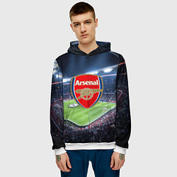 Толстовка-худи мужская FC Arsenal, цвет: 3D-белый — фото 2