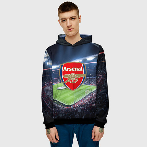 Мужская толстовка FC Arsenal / 3D-Черный – фото 3