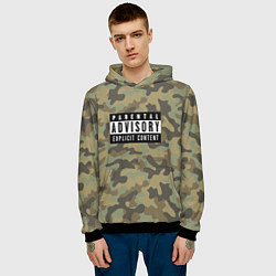 Толстовка-худи мужская Parental Advisory, цвет: 3D-черный — фото 2