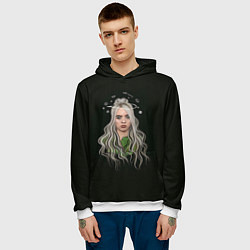 Толстовка-худи мужская Billie Eilish Black Art, цвет: 3D-белый — фото 2