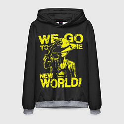 Толстовка-худи мужская One Piece We Go World, цвет: 3D-меланж