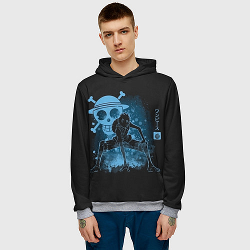 Мужская толстовка One Piece / 3D-Меланж – фото 3