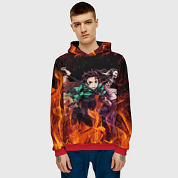 Толстовка-худи мужская KIMETSU NO YAIBA, цвет: 3D-красный — фото 2