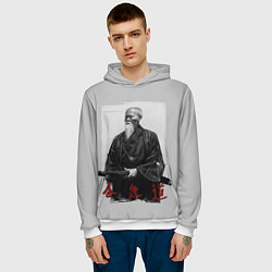 Толстовка-худи мужская Морихэй Уэсиба, цвет: 3D-белый — фото 2