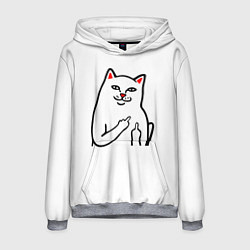 Толстовка-худи мужская Meme Cat, цвет: 3D-меланж