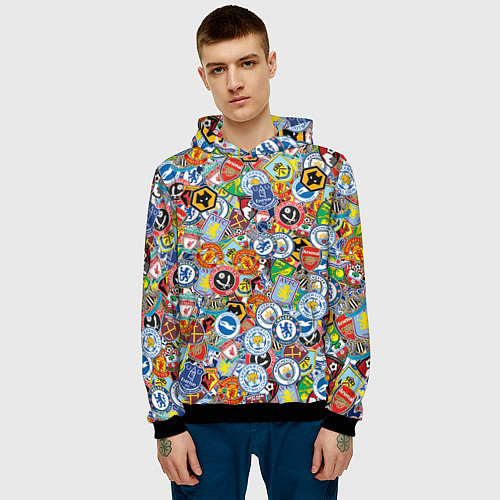 Мужская толстовка Английская Премьер Лига / 3D-Черный – фото 3