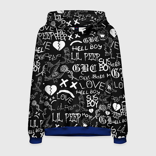 Мужская толстовка LIL PEEP LOGOBOMBING / 3D-Синий – фото 1
