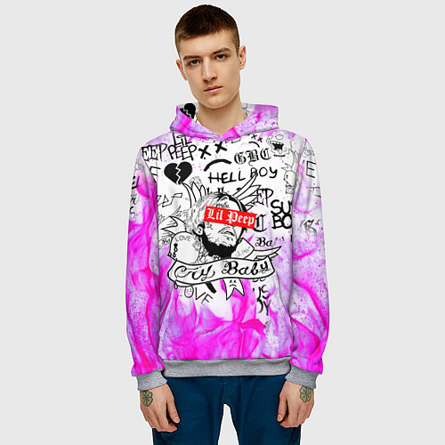 Мужская толстовка LIL PEEP / 3D-Меланж – фото 3