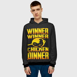 Толстовка-худи мужская Winner Chicken Dinner, цвет: 3D-черный — фото 2