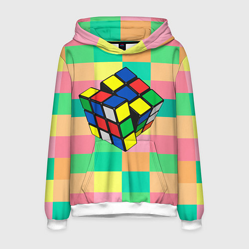 Мужская толстовка Кубик Рубика / 3D-Белый – фото 1