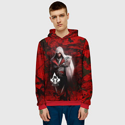 Толстовка-худи мужская Assasin's creed, цвет: 3D-красный — фото 2