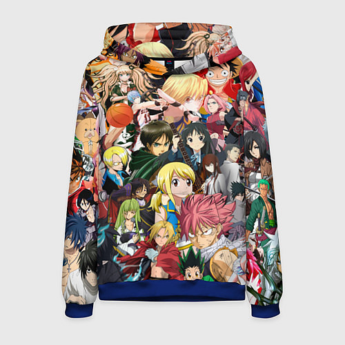 Мужская толстовка Аниме коллаж / 3D-Синий – фото 1