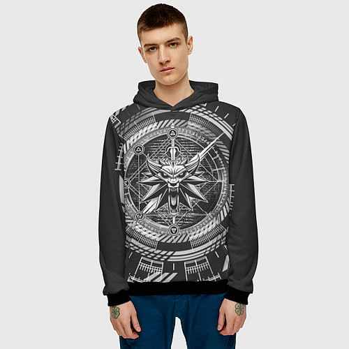 Мужская толстовка Ведьмак / 3D-Черный – фото 3