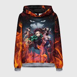 Толстовка-худи мужская KIMETSU NO YAIBA, цвет: 3D-меланж