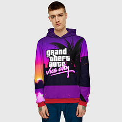 Толстовка-худи мужская GTA:VICE CITY, цвет: 3D-красный — фото 2
