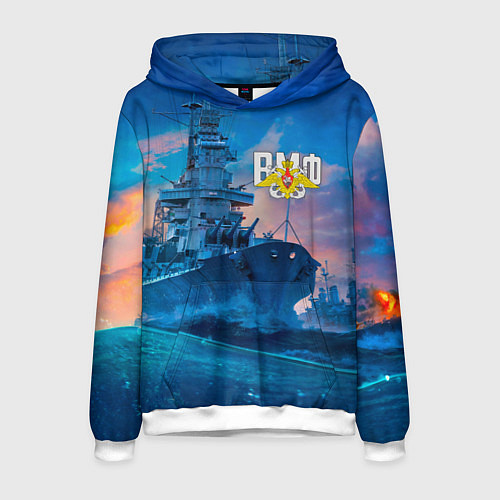 Мужская толстовка ВМФ / 3D-Белый – фото 1