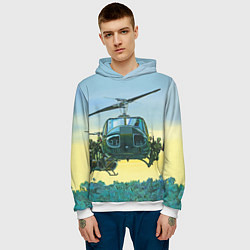Толстовка-худи мужская Вертолеты, цвет: 3D-белый — фото 2