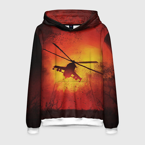 Мужская толстовка Military helicopter / 3D-Белый – фото 1