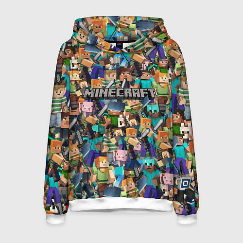 Мужская толстовка MINECRAFT ПЕРСОНАЖИ / 3D-Белый – фото 1