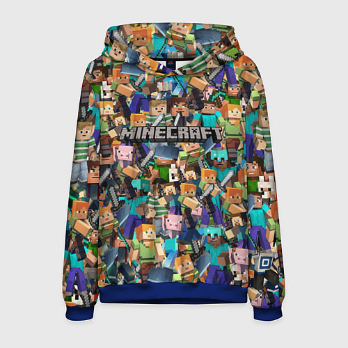 Мужская толстовка MINECRAFT ПЕРСОНАЖИ / 3D-Синий – фото 1