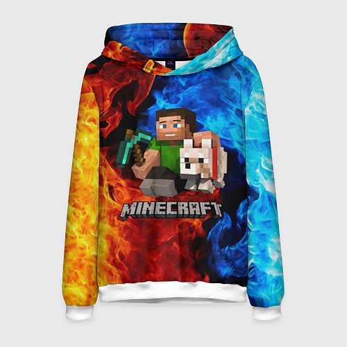Мужская толстовка MINECRAFT / 3D-Белый – фото 1