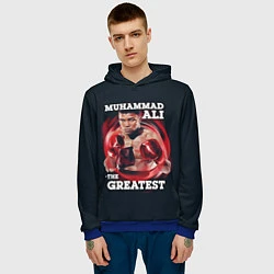 Толстовка-худи мужская Muhammad Ali, цвет: 3D-синий — фото 2