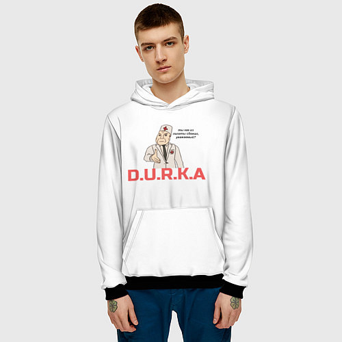 Мужская толстовка Дурка / 3D-Черный – фото 3