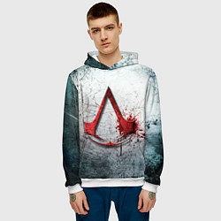 Толстовка-худи мужская Assassins Creed, цвет: 3D-белый — фото 2