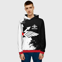 Толстовка-худи мужская Войска связи, цвет: 3D-красный — фото 2