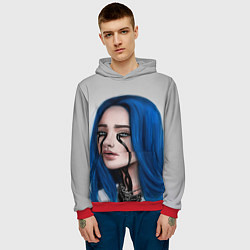 Толстовка-худи мужская BILLIE EILISH, цвет: 3D-красный — фото 2