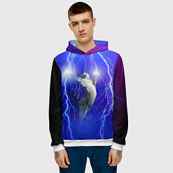 Толстовка-худи мужская Грозовой кошак, цвет: 3D-белый — фото 2