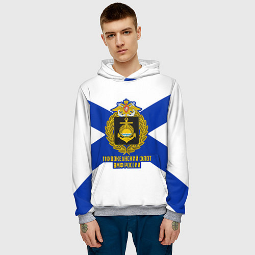 Мужская толстовка Тихоокеанский флот ВМФ России / 3D-Меланж – фото 3